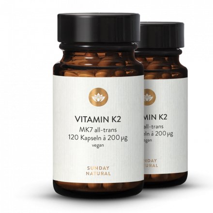 Vitamin K2 Mk7 200 µg all trans Vegan 120 Kapseln