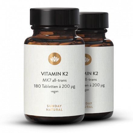 Vitamin K2 200 µg MK7 all trans Vegan 180 Tabletten 
