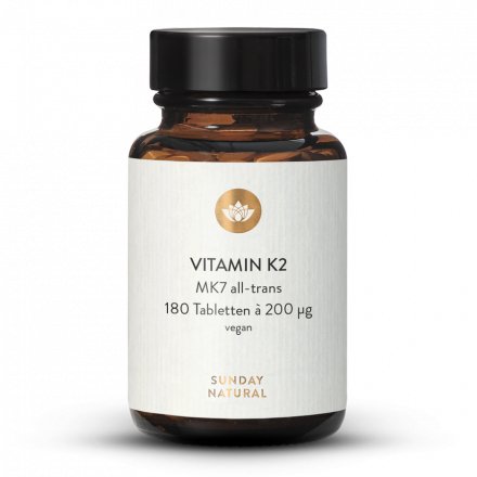 Vitamin K2 200 µg MK7 all trans Vegan 180 Tabletten Hochdosiert