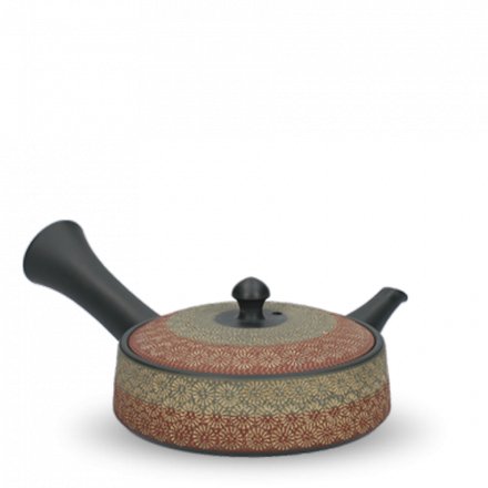 Kyusu Tokoname Teruyuki Isobe Inka Grün-Rot