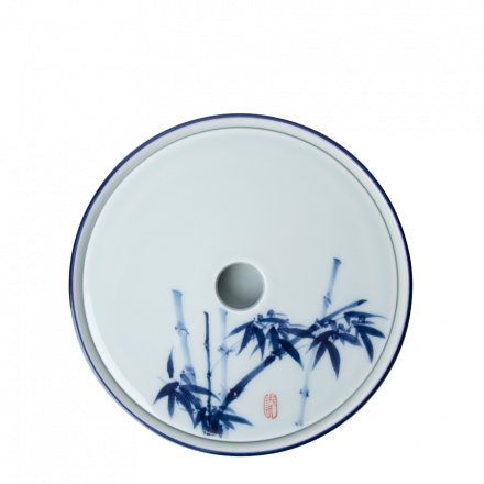 Jingdezhen Kalligraphie Porzellan Hu Cheng Doppelstufig blau-weiß