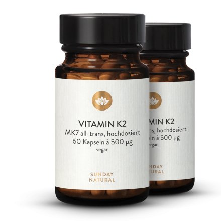 Vitamin K2 500 µg Mk7 all trans Vegan 60 Kapseln hochdosiert