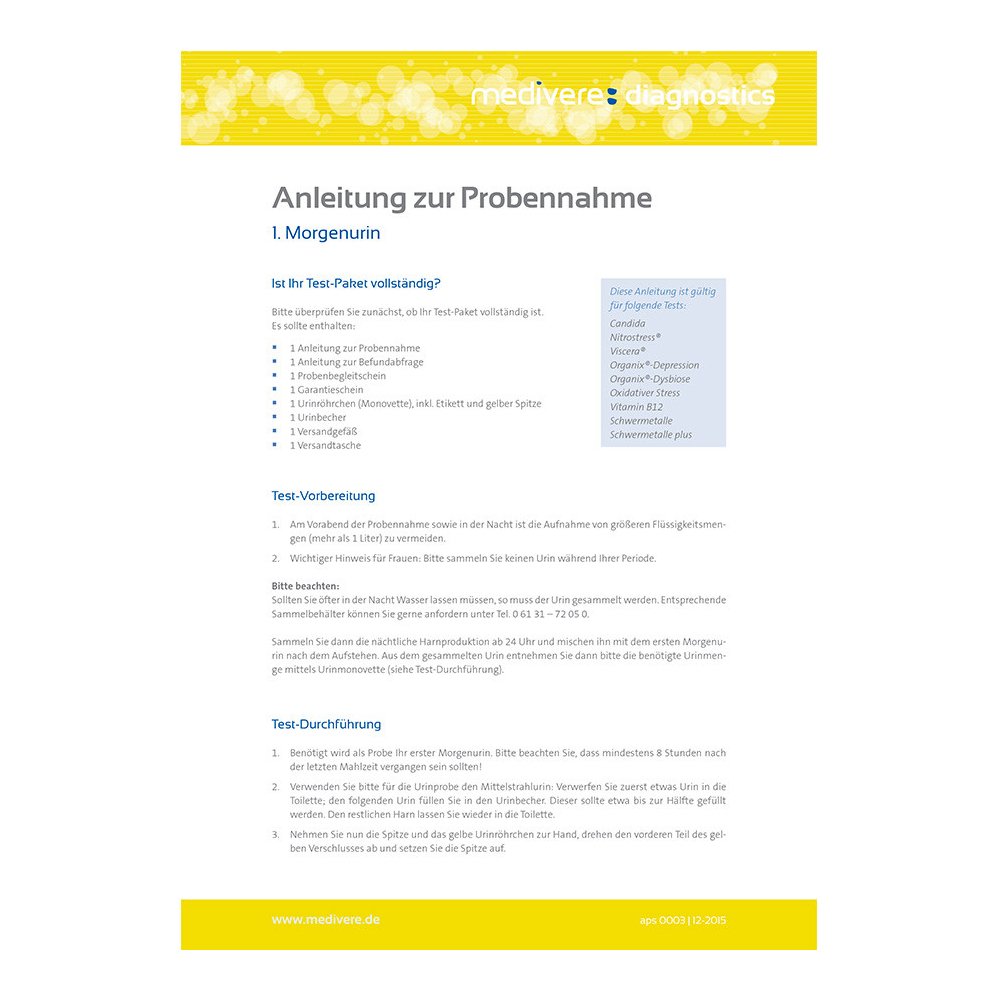 Vitamin B12 Test MMAUrintest einfach zuhause Sunday Natural